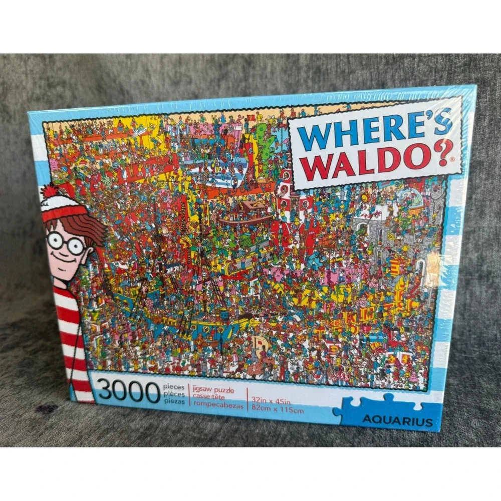 Where's Waldo 3000 Piece Jigsaw Puzzle Aquarius 68-507 New Sealed 32x45